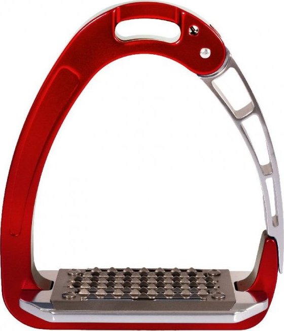ACAVALLO Třmeny bezpečnostní Arena Aluplus Aluminium Acavallo, 12 cm, red