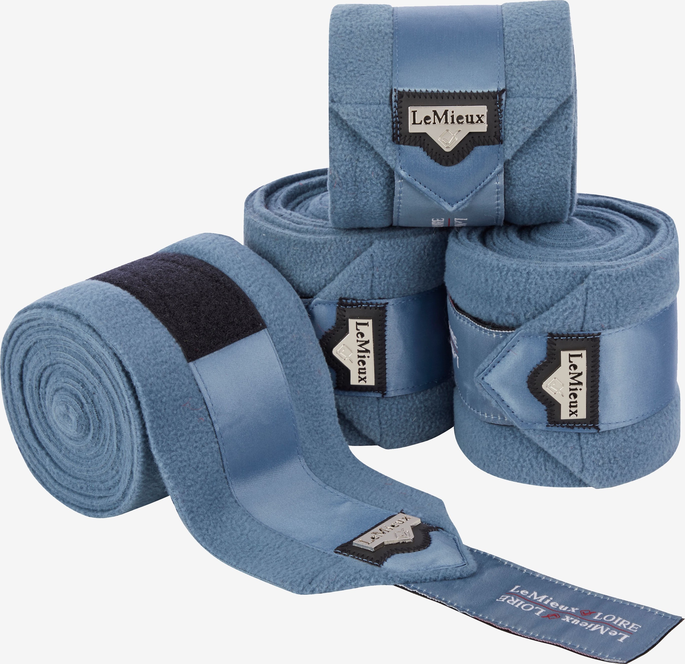 LeMieux Bandáže Loire Satin Polo LeMieux, 4 ks, 3,8 m, ice blue