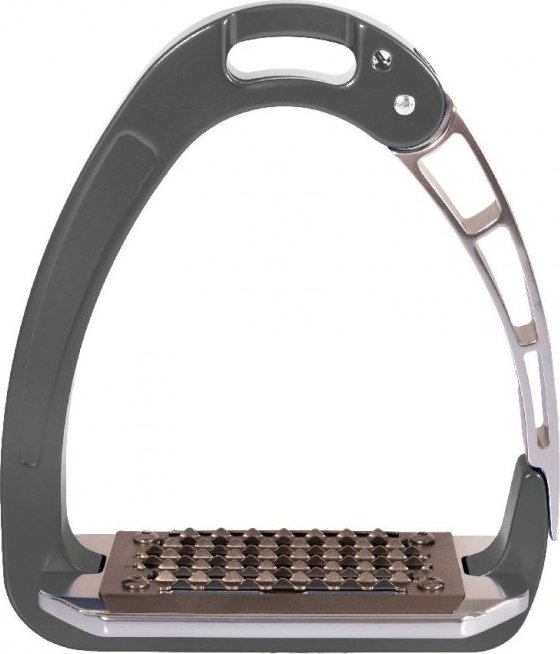 ACAVALLO Třmeny bezpečnostní Arena Aluplus Aluminium Acavallo, 12 cm, titanium