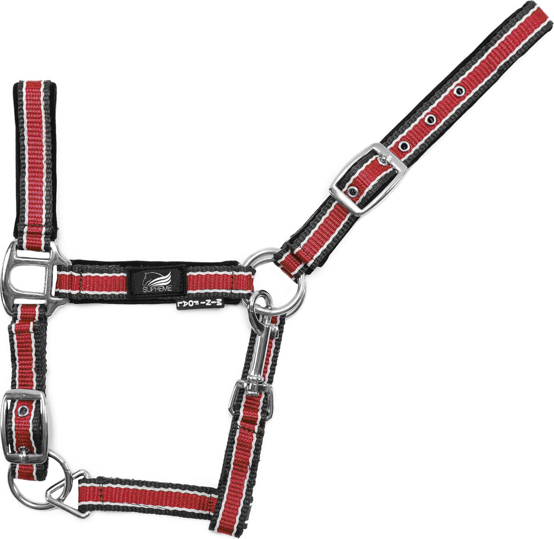 Supreme Ohlávka hříběcí Bicolor Supreme, black/white/raspberry Velikost: MINI MINI SHETTY