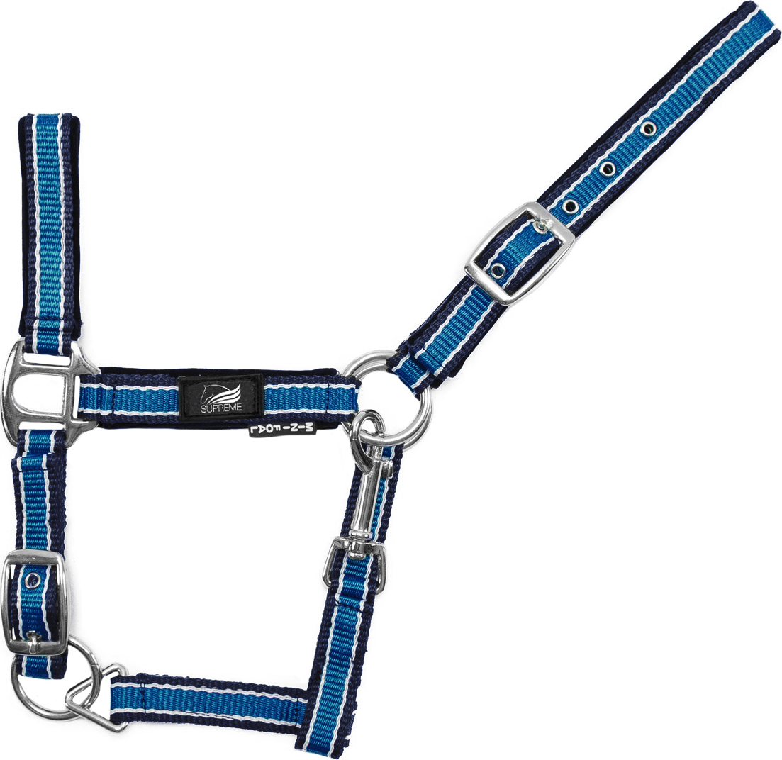 Supreme Ohlávka hříběcí Bicolor Supreme, navy/white/turquoise Velikost: MINI SHETTY