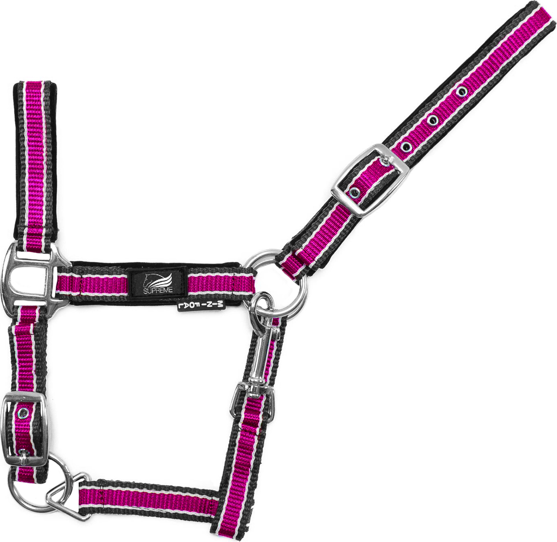 Supreme Ohlávka hříběcí Bicolor Supreme, black/white/fuchsia Velikost: MINI SHETTY