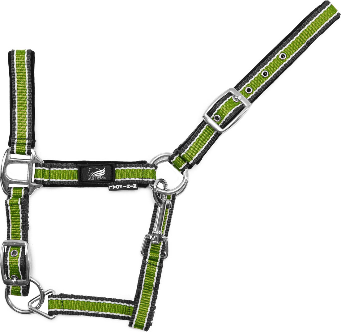 Supreme Ohlávka hříběcí Bicolor Supreme, black/white/lime Velikost: SHETTY