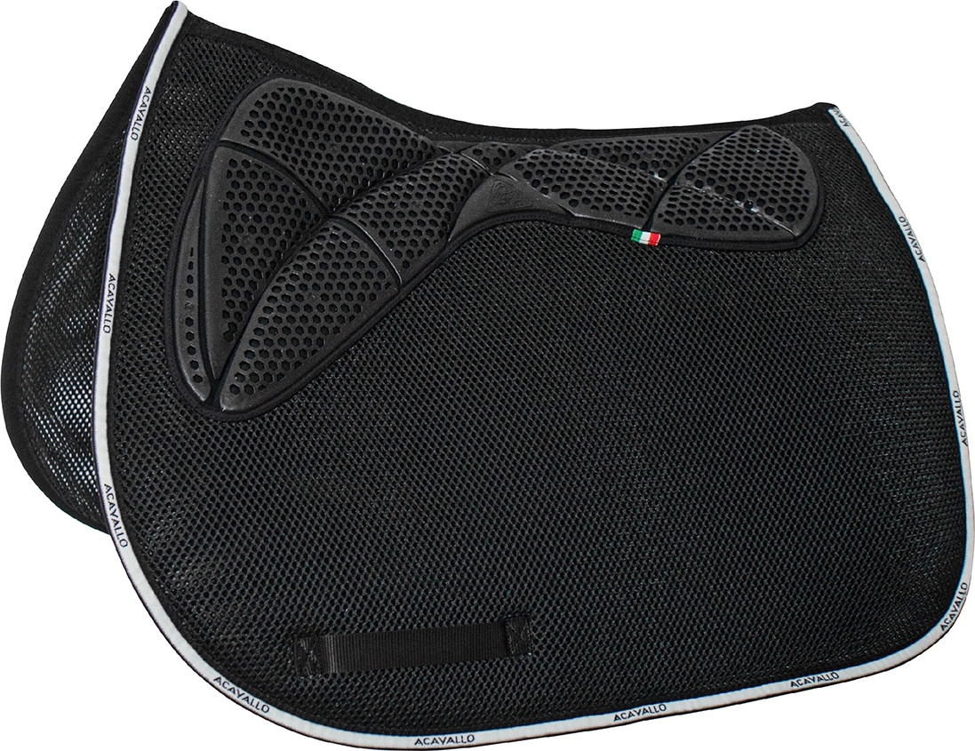 ACAVALLO Dečka podsedlová 3D Spacer Memory Foam AC Grip Gel ACAVALLO, všestranná, černá