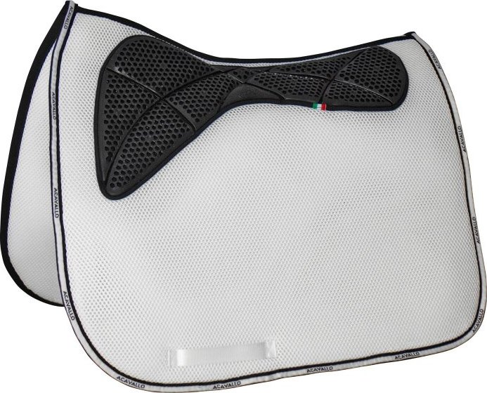 ACAVALLO Dečka podsedlová 3D Spacer Memory Foam AC Grip Gel  ACAVALLO, drezurní, bílá