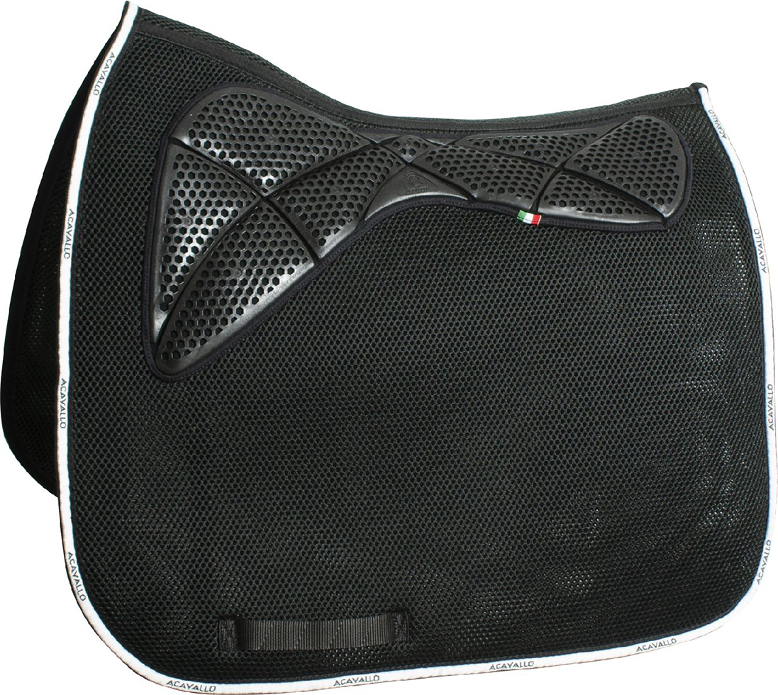 ACAVALLO Dečka podsedlová 3D Spacer Memory Foam AC Grip Gel ACAVALLO, drezurní, černá