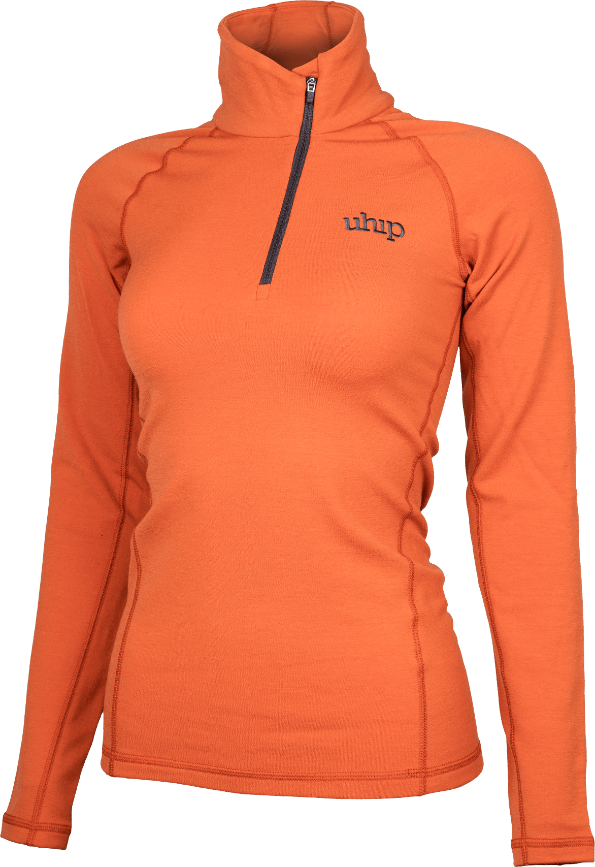 UHIP Mikina vlněná Merino UHIP, s polovičním zipem, dámská, orange rust Varianta: 38