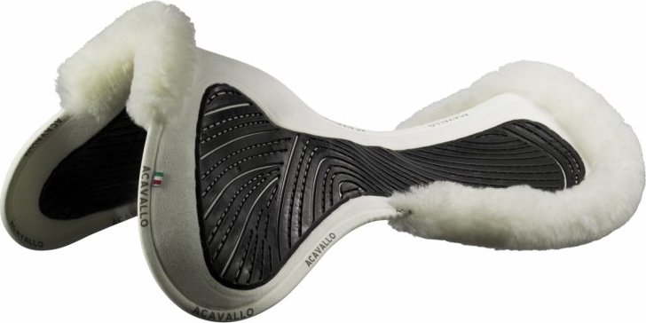 ACAVALLO Dečka tlumící Close Contact Twin Sided Gel Half Sheepskin Edge ACAVALLO, bílá Velikost: 3, Provedení: s modrým beránkem