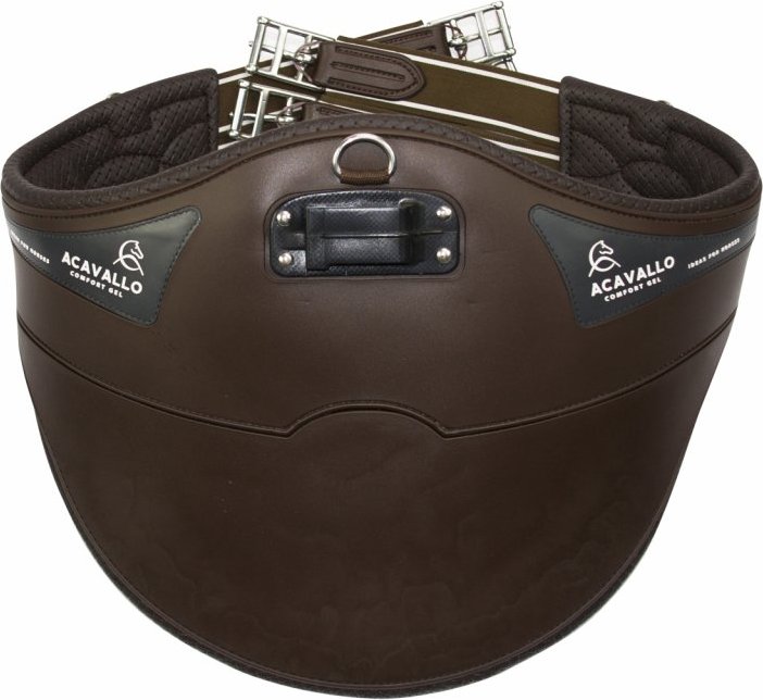 ACAVALLO Podbřišník okopávací Studguard Gel & PVC ACAVALLO, tmavě hnědý Délka: 125 cm