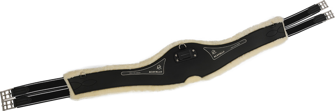 ACAVALLO Podbřišník anatomický Gel & PVC ACAVALLO, s beránkem, tmavě hnědý Délka: 125 cm