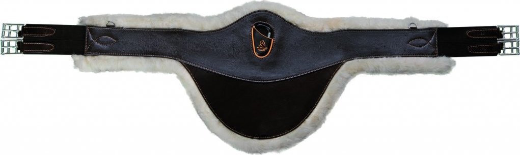 ACAVALLO Podbřišník okopávací Acavallo, s beránkem, černý Délka: 130 cm