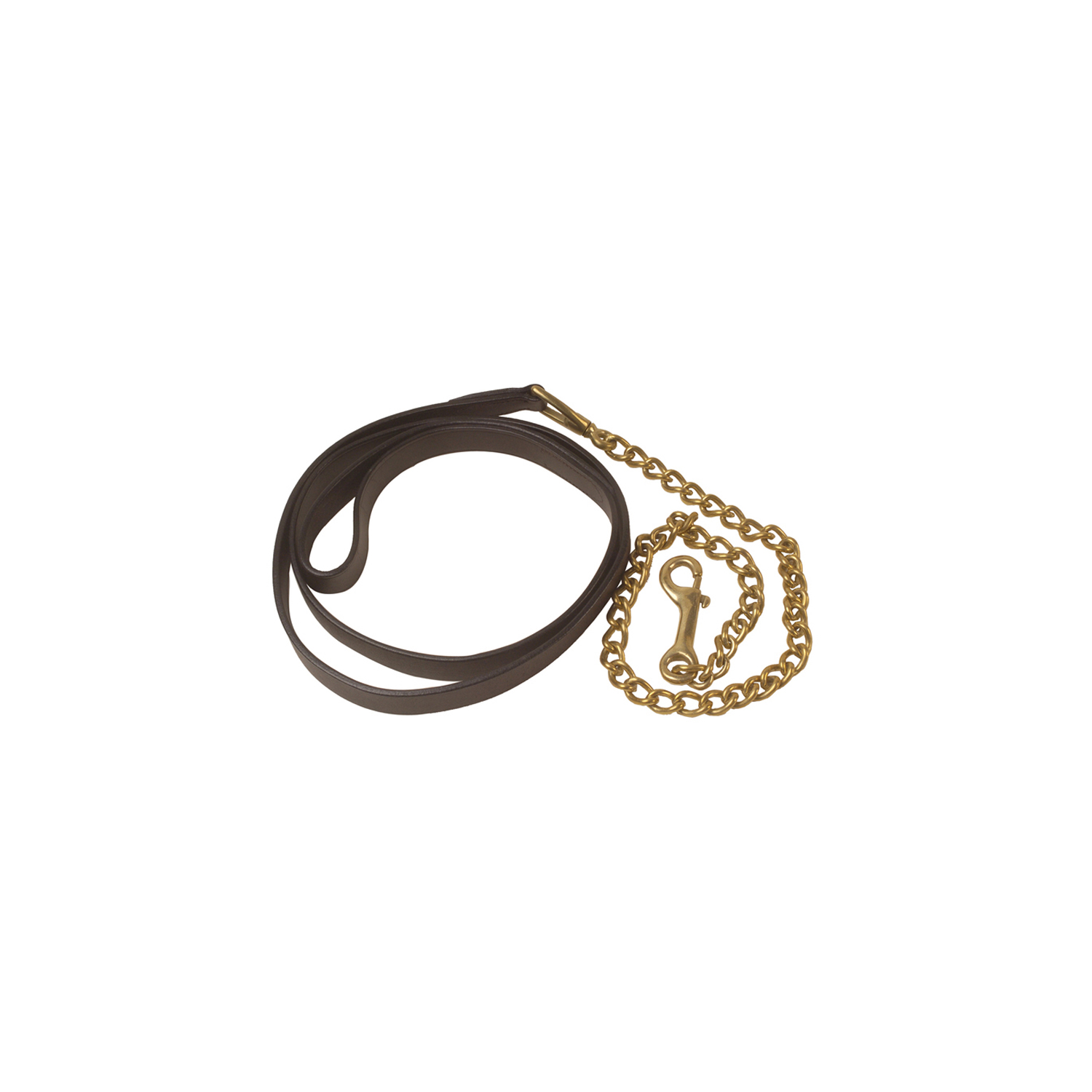 Umbria Equitazione Vodítko s řetízkem Umbria Equitazione, kožené, 2,2 m, brown/silver