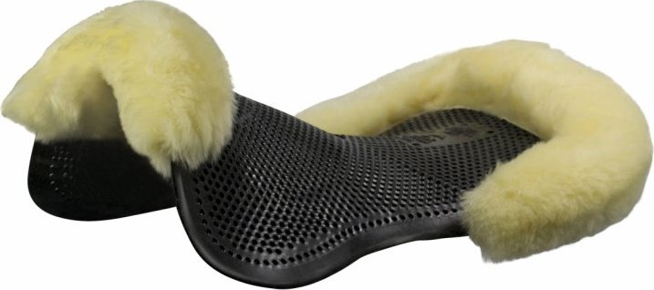 ACAVALLO Dečka gelová Active Pony Cut Out Sheepskin Just Gel Acavallo, černá Velikost: s bílým beránkem