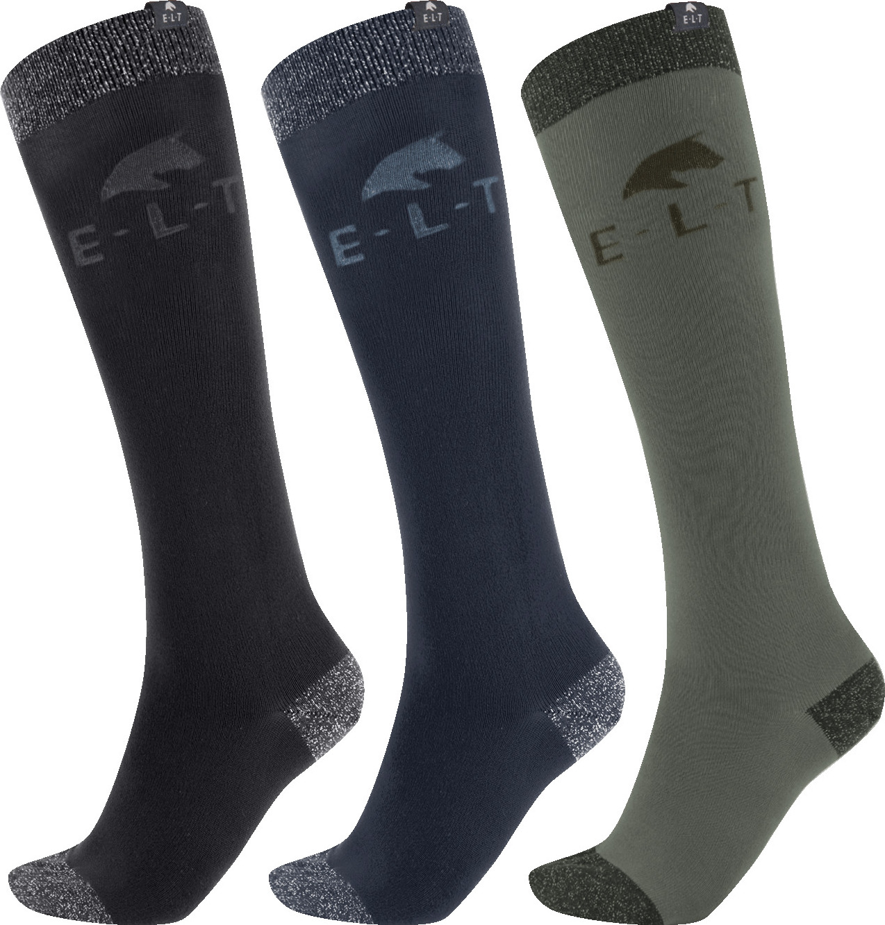 ELT Podkolenky jezdecké Glorious ELT, 3 páry, black/night blue/khaki Velikost: 43-46