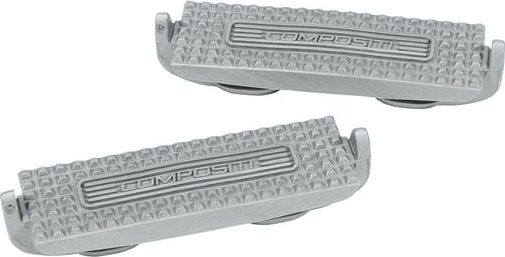 COMPOSITI Podložky do třmenů Premium Compositi, plastové, pár, silver