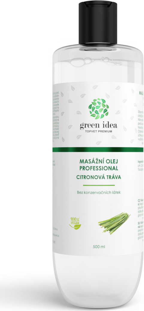 Green idea Olej masážní - Citronová tráva GREEN IDEA, 500 ml