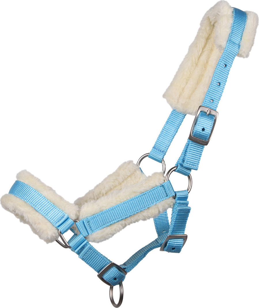 Q-essentials Ohlávka hříběcí Q-essentials, s beránkem, baby blue Velikost: FALABELLA
