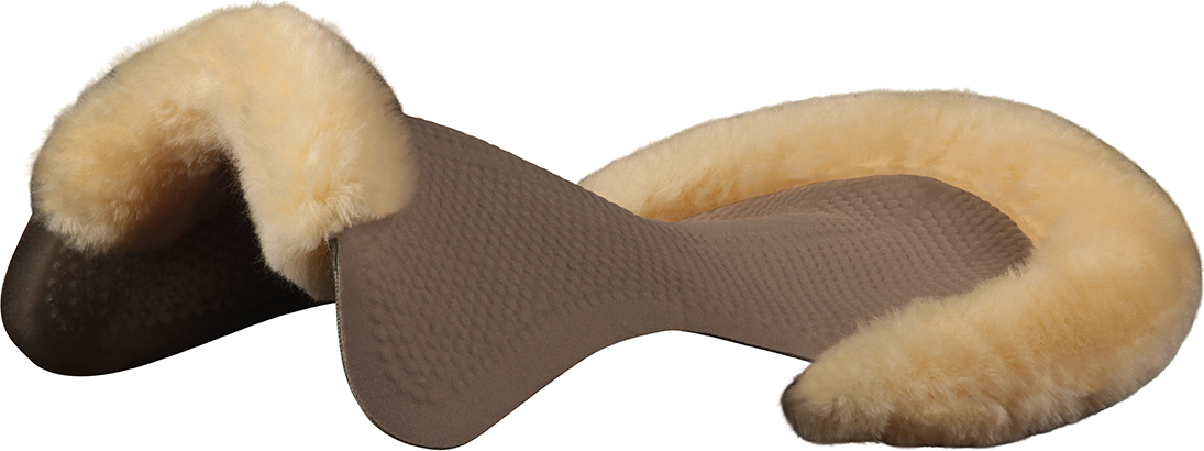 ACAVALLO Dečka terapeutická Gel Cut Out Sheepskin Dri-Lex Acavallo, transparent Velikost: M, Provedení: s bílým beránkem