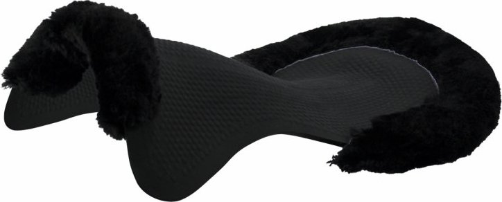 ACAVALLO Dečka terapeutická Gel Cut Out Sheepskin Dri-Lex Acavallo, černá Velikost: M, Provedení: s šedým beránkem
