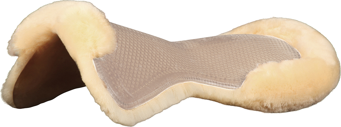ACAVALLO Dečka gelová Classic Gel Full Eco-wool Acavallo, transparent Velikost: M, Provedení: s černým eko beránkem