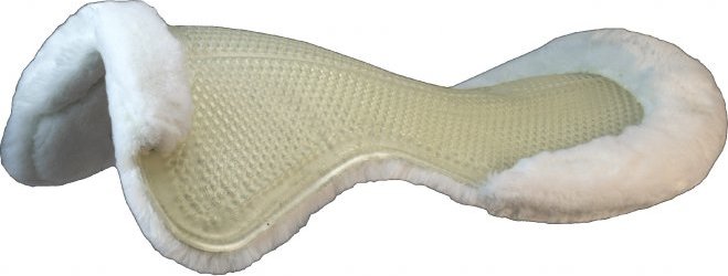 ACAVALLO Dečka gelová Classic Gel Full Eco-wool Acavallo, černá Velikost: L, Provedení: s bílým eko beránkem