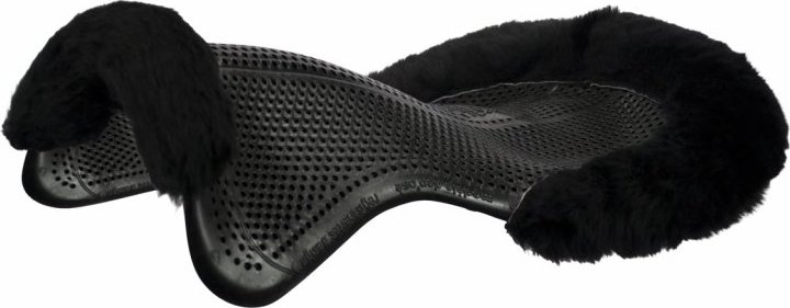 ACAVALLO Dečka gelová Classic gel Cut Out Eco-wool ACAVALLO, černá Velikost: L, Provedení: s černým eko beránkem