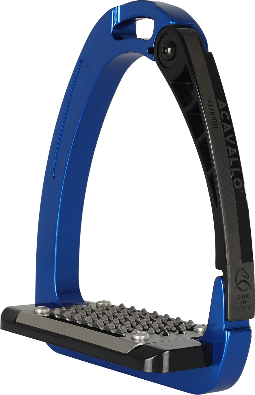 ACAVALLO Třmeny bezpečnostní Arena Alupro Acavallo, 12 cm, blue