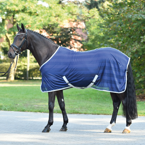 BUSSE Deka proti hmyzu Stripe BUSSE, navy/silver Délka zad: 145 cm