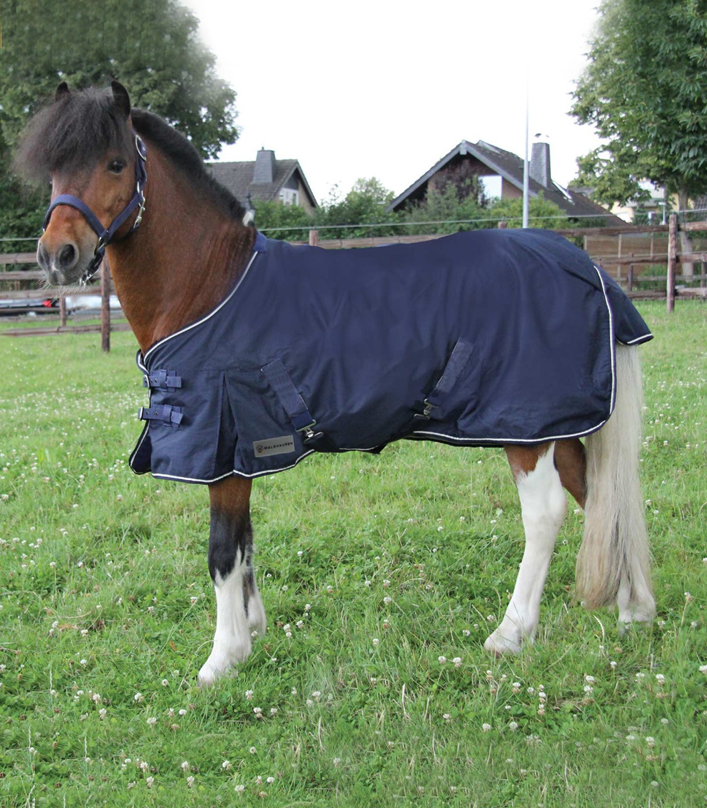 WALDHAUSEN Deka výběhová nepromokavá Shetty Waldhausen, 0 g, marine Délka zad: 80 cm