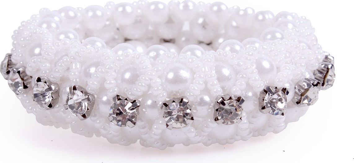 QHP Gumička do vlasů Diamond QHP, bílá