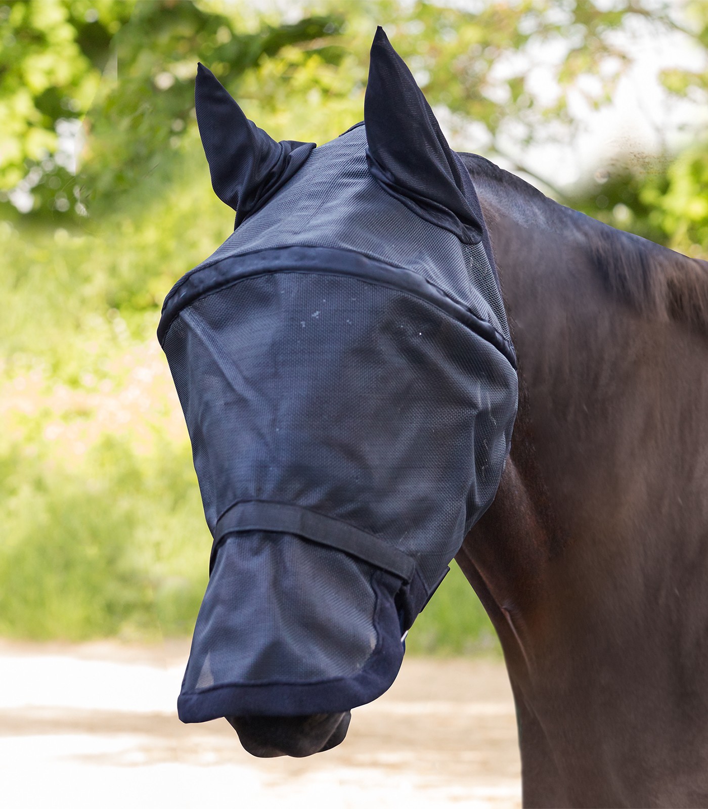 WALDHAUSEN Maska proti hmyzu Premium Waldhausen, s ochranou uší a nozder, černá Velikost: PONY