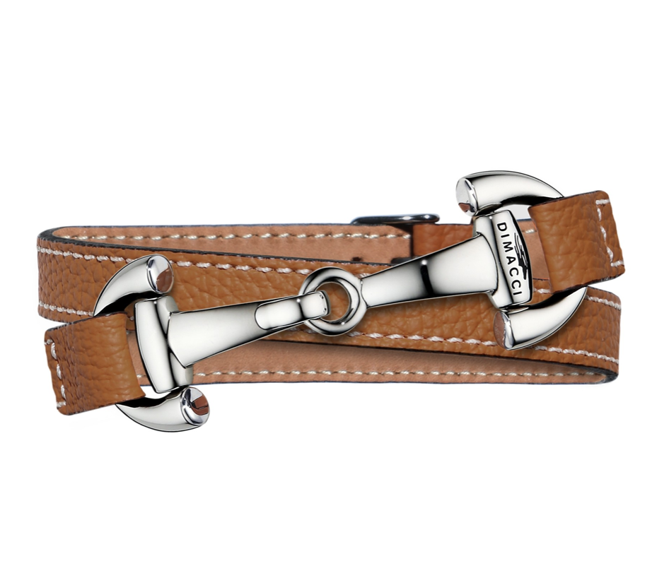 DIMACCI Náramek ALBA DIMACCI, cognac/silver