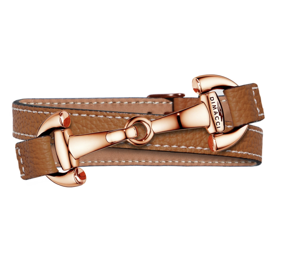 DIMACCI Náramek ALBA DIMACCI, cognac/rosegold
