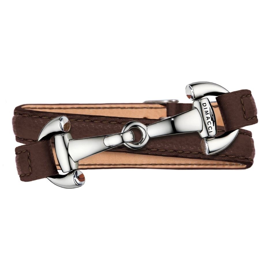 DIMACCI Náramek ASCOT DIMACCI, mocha/silver