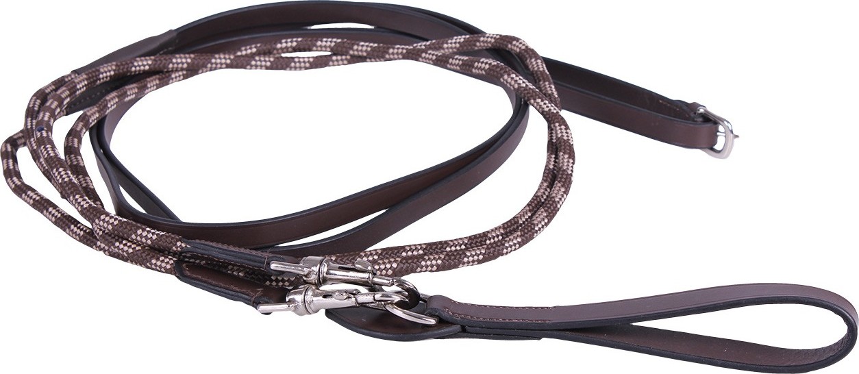 QHP Průvlečky kožené s nylonem Luxury QHP, hnědé Varianta: FULL