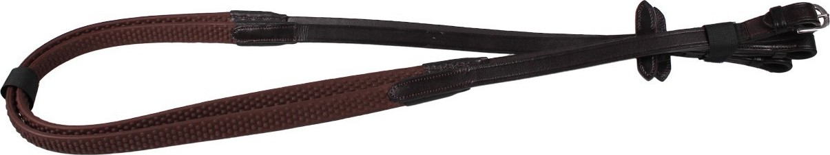 QHP Otěže Rubber Soft QHP, 125/140 cm, hnědé Varianta: FULL