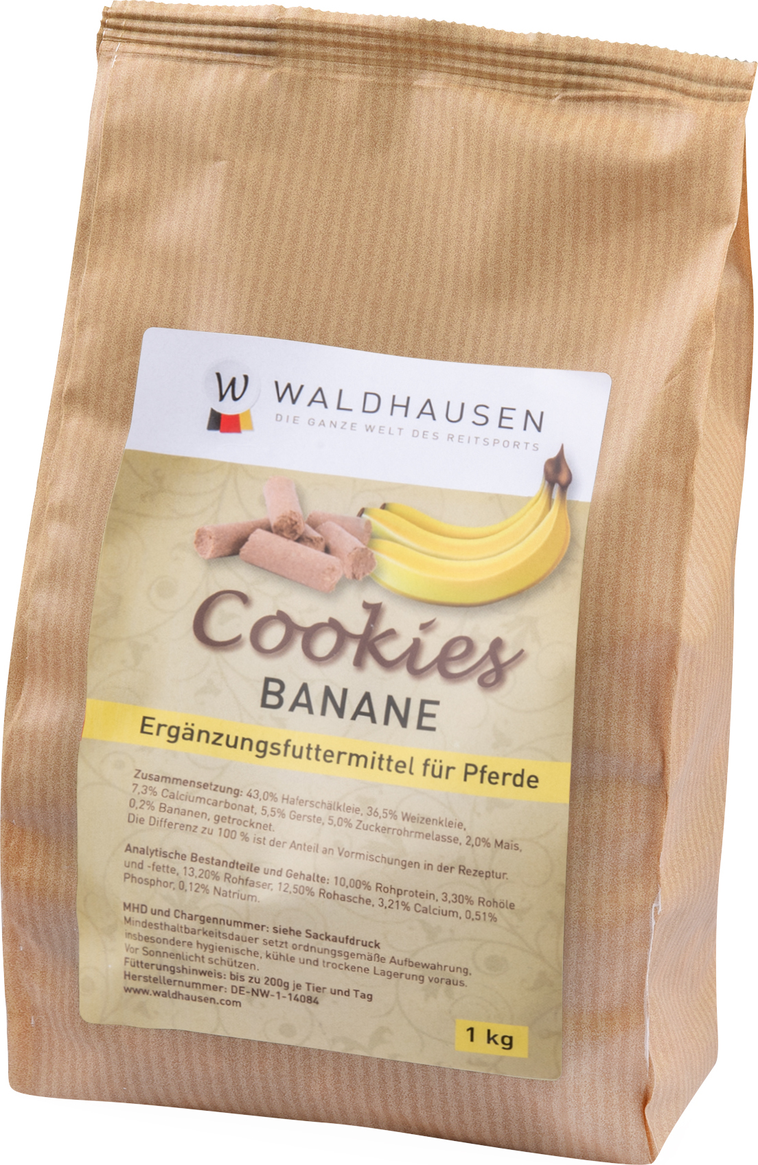 WALDHAUSEN Pamlsky pro koně Cookies Waldhausen, 1 kg, banánové