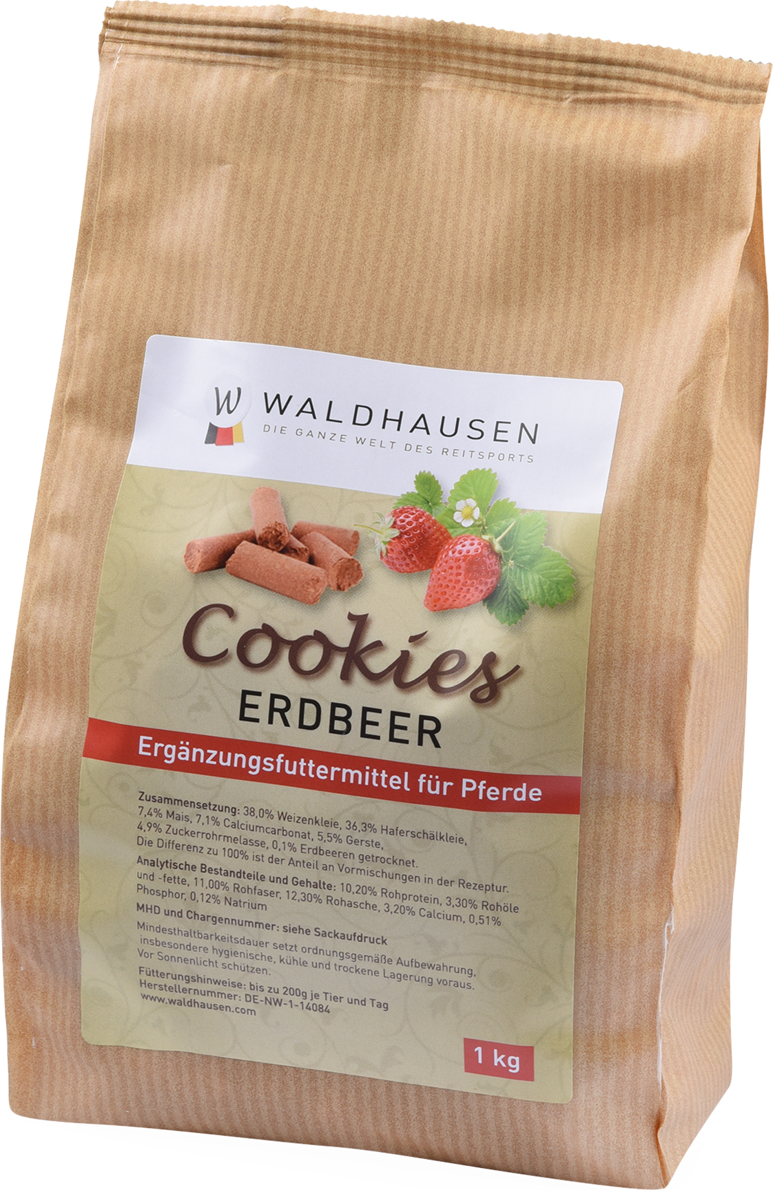WALDHAUSEN Pamlsky pro koně Cookies Waldhausen, 1 kg, jahodové
