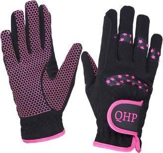QHP Rukavice jezdecké Multi Star QHP, pro dospělé, black/fuchsia Velikost: XS