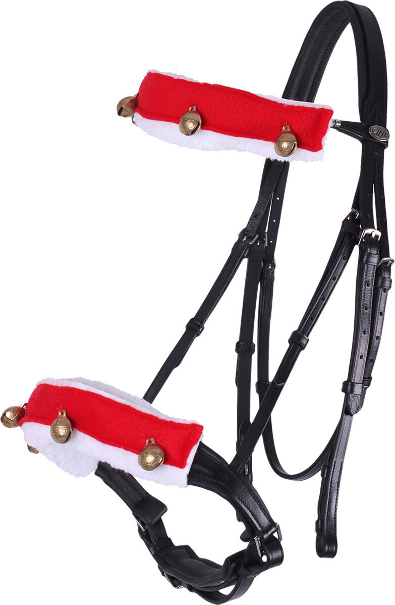 QHP Vánoční ozdoby na uzdečku Christmas Bells QHP, red
