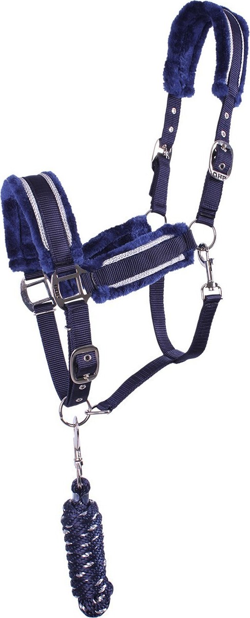 QHP Set ohlávky s vodítkem Dolci QHP, blue/silver Velikost: FULL