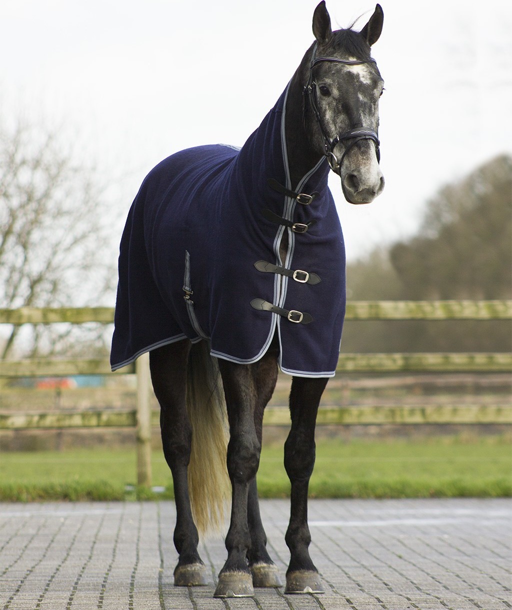 QHP Deka odpocovací WoolQHP, s krkem, blue Délka zad: 125 cm