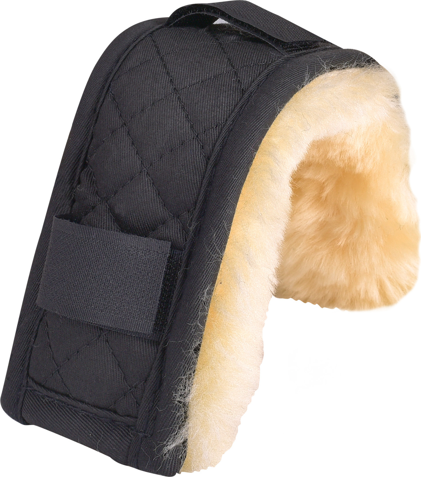 WALDHAUSEN Potah na nátylník/nánosník Soft Waldhausen, s beránkem, 1ks, black/natural