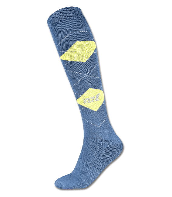 ELT Podkolenky Karo ELT, grey blue/lime Velikost: 31-34