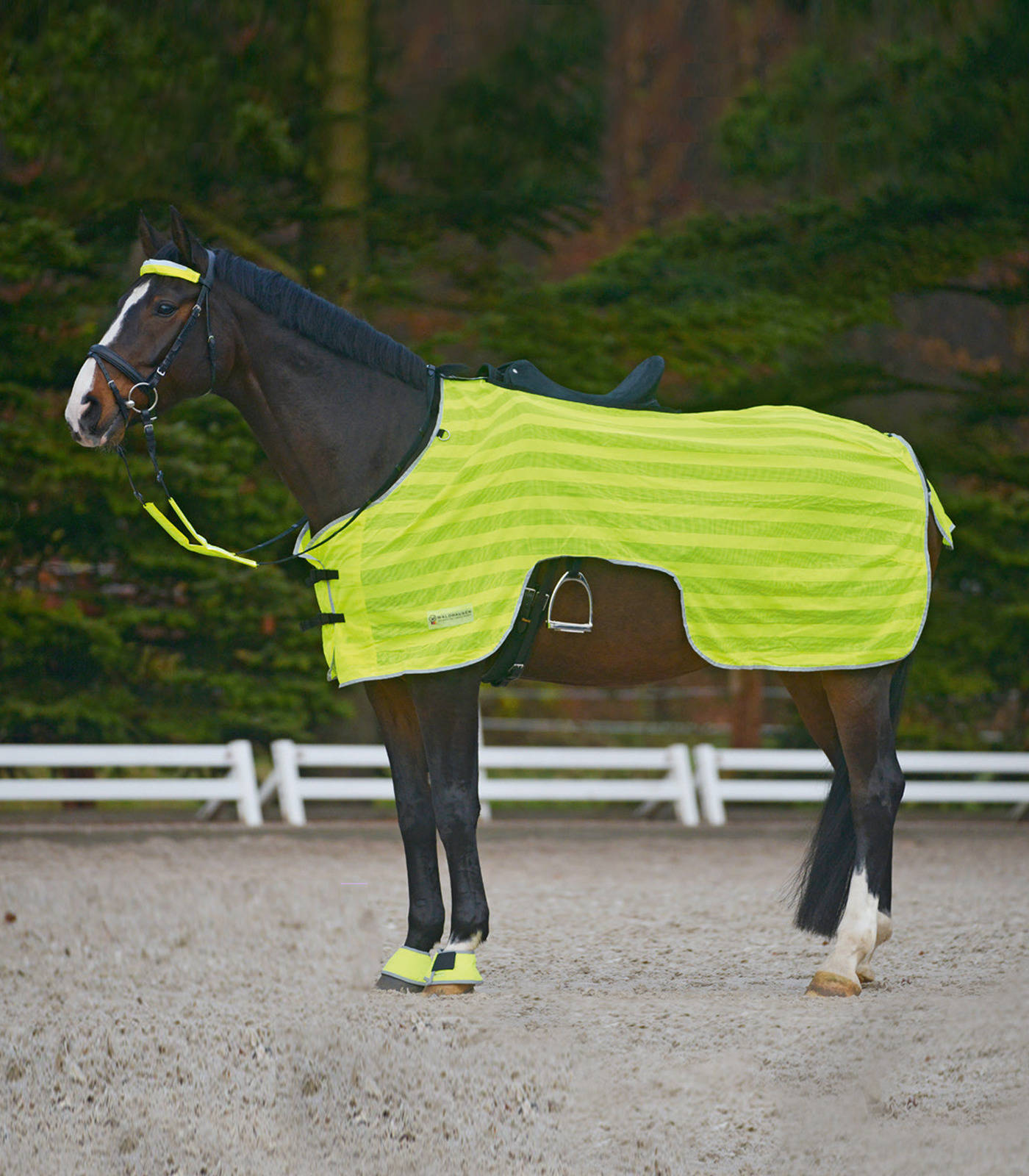WALDHAUSEN Deka jezdecká Reflex Waldhausen, síťová, neon yellow Délka zad: 125 cm