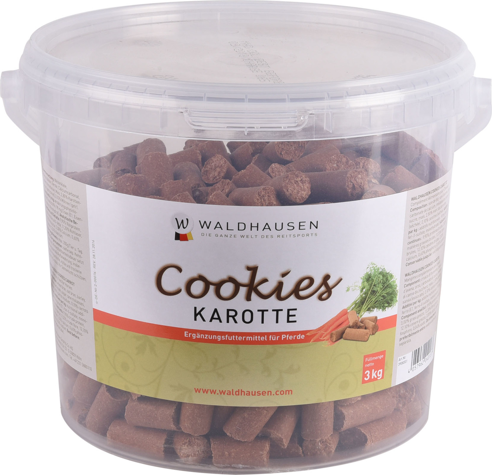 WALDHAUSEN Pamlsky pro koně Cookies Waldhausen, 3 kg, mrkvové