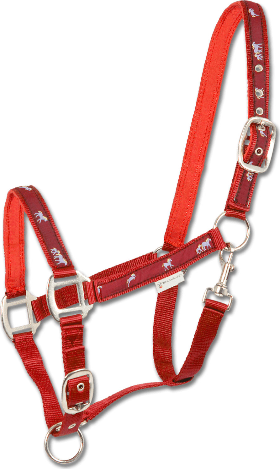 WALDHAUSEN Ohlávka Little horse Waldhausen, red Velikost: PONY