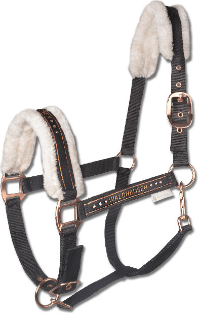 WALDHAUSEN Ohlávka s beránkem Elegant Waldhausen, black/rosegold Velikost: FULL