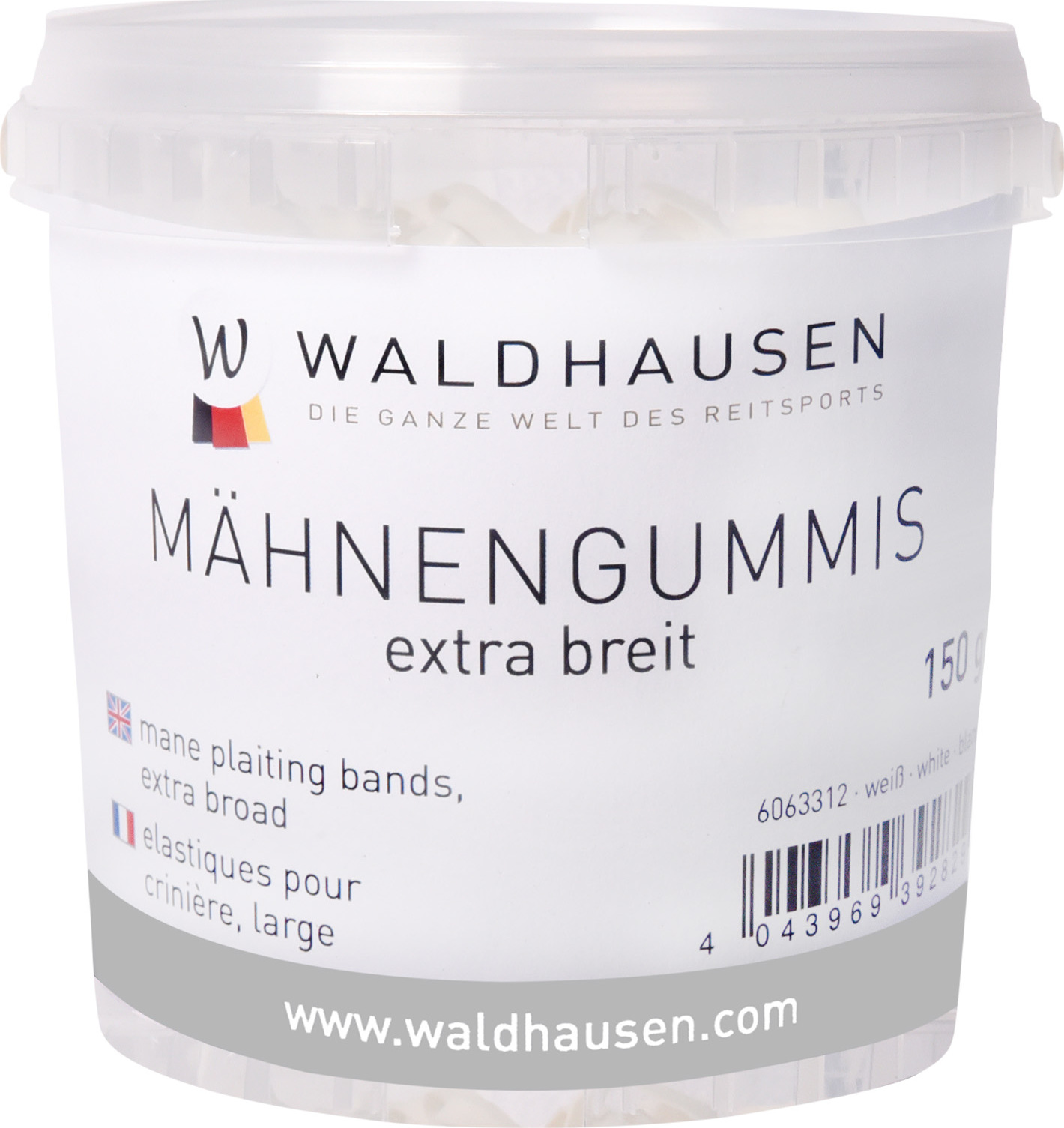 WALDHAUSEN Gumičky do hřívy Waldhausen, 150 g, bílé