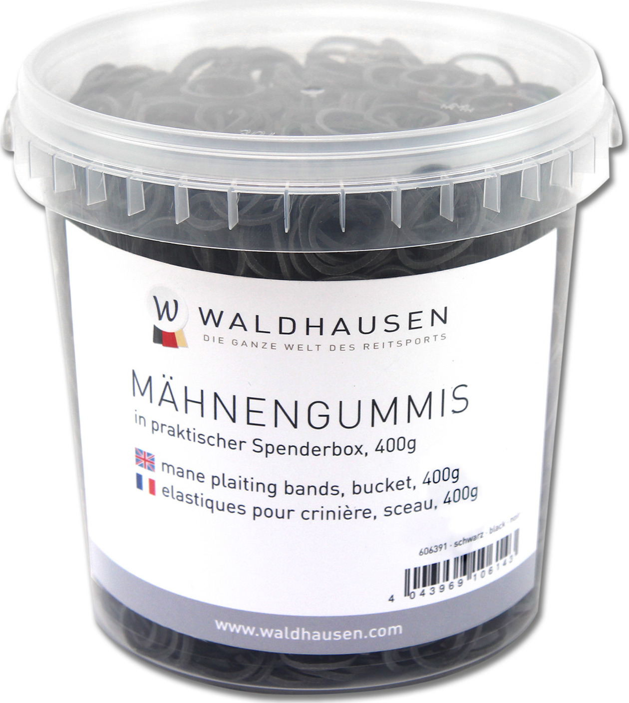 WALDHAUSEN Gumičky do hřívy Waldhausen, 400 g, černé